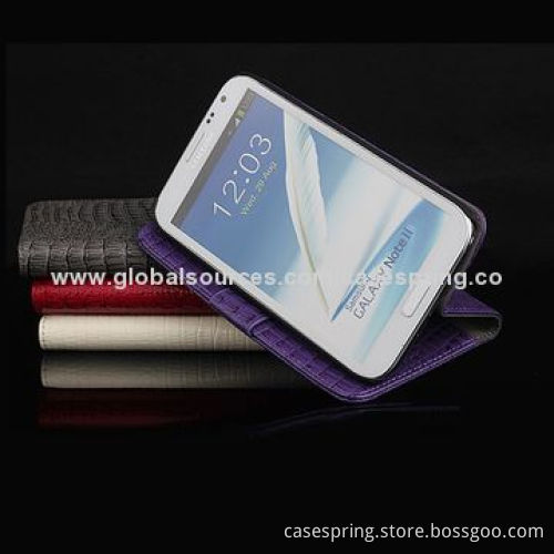 New products luxury wallet crocodile leather case for Samsung Galaxy Note II
